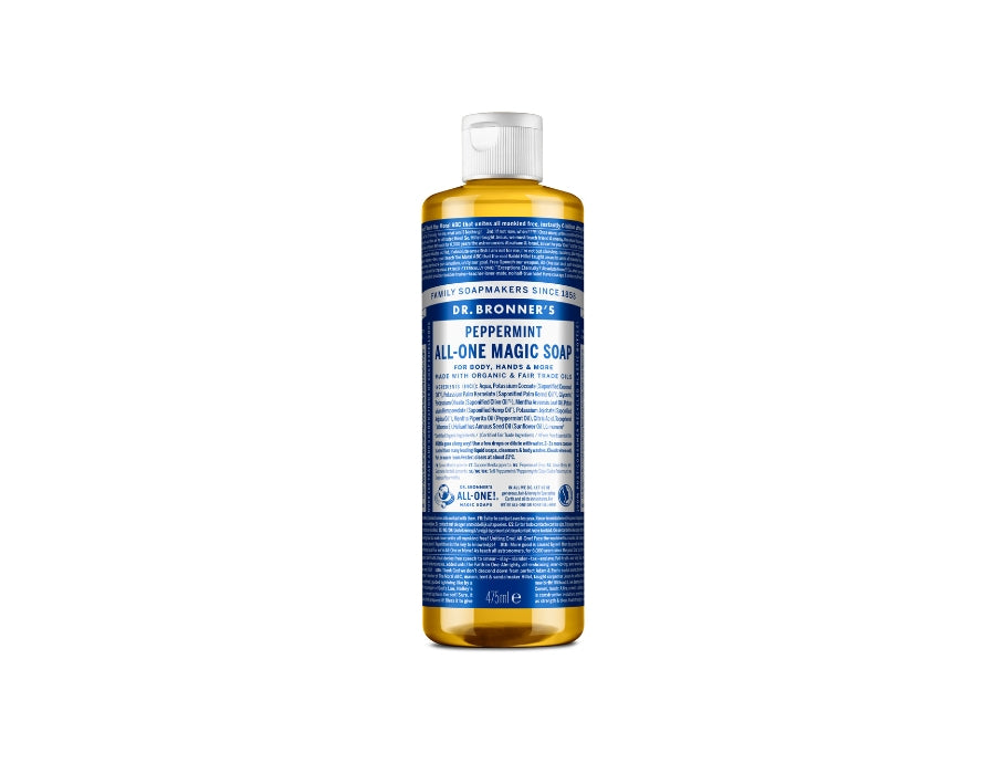 Dr. bronner's vloeibare zeep - pure castile - pepermunt - 475 ml