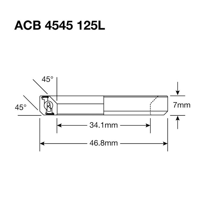 Enduro bearings acb 4545 125l ss - 440c stainless (angular contact) - 34,1x46,8x7 (45x45°)