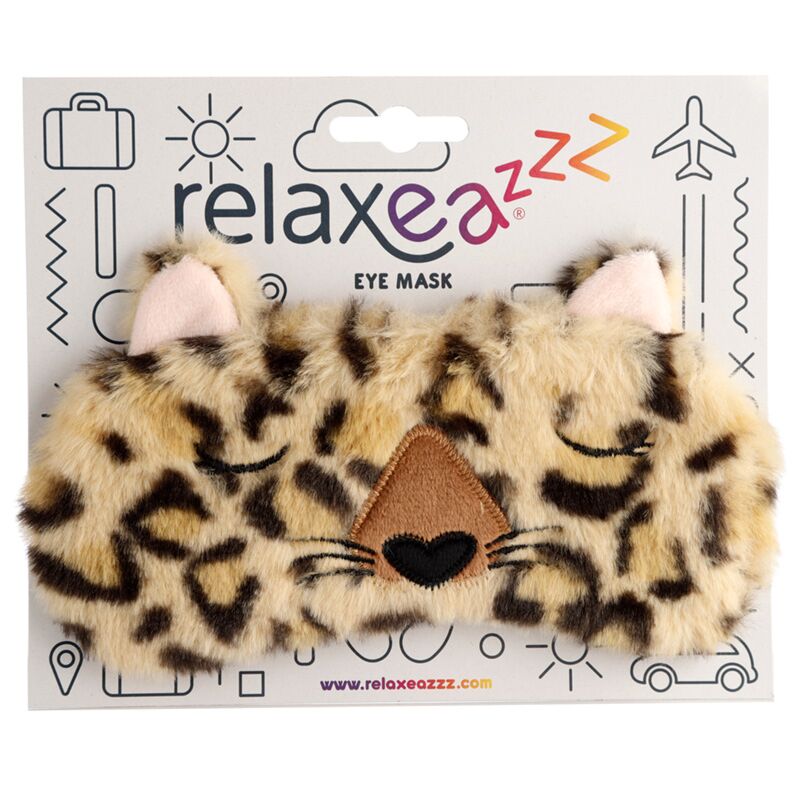 Pluche adoramals luipaard slaapmasker