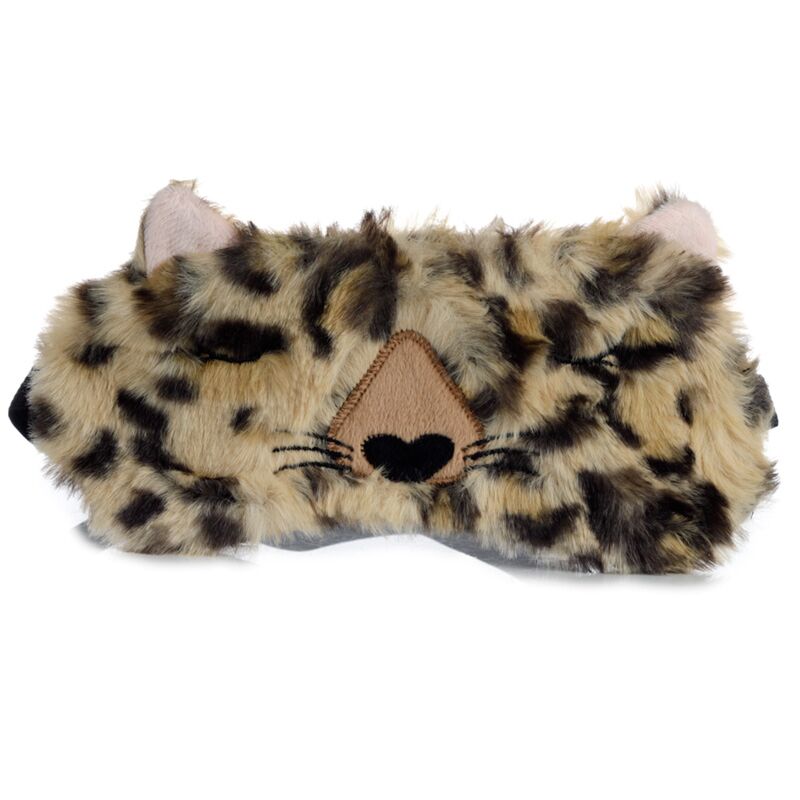 Pluche adoramals luipaard slaapmasker