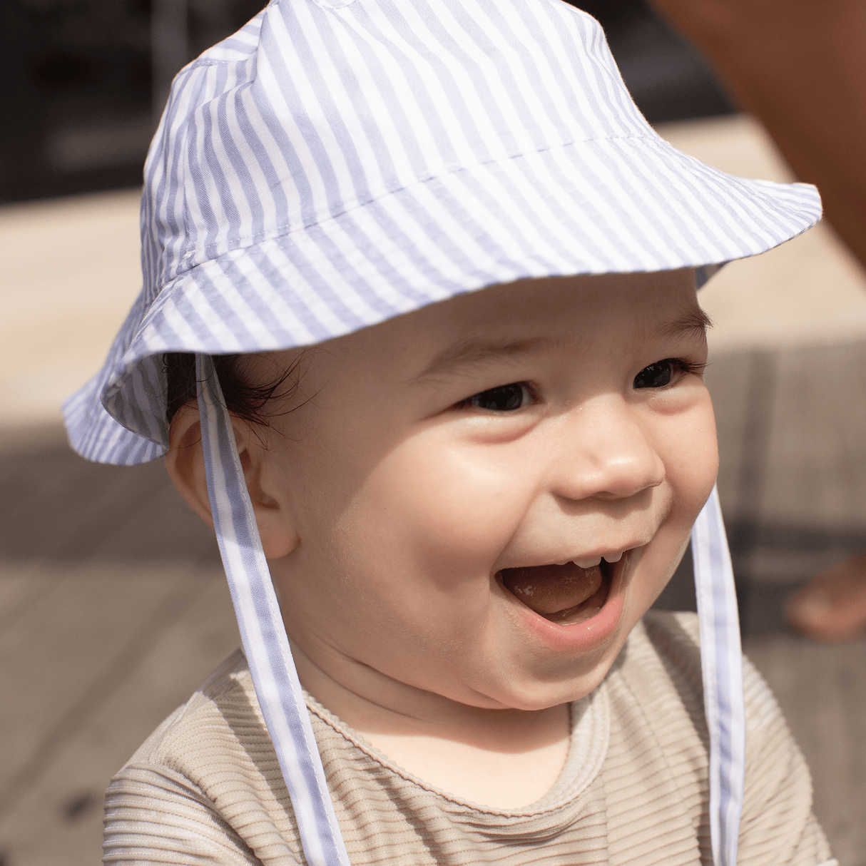 Blue stripes | blauw wit uv zonnehoed