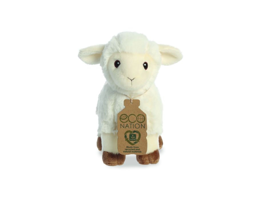 Eco nation pluchen knuffel - lammetje - 20 cm