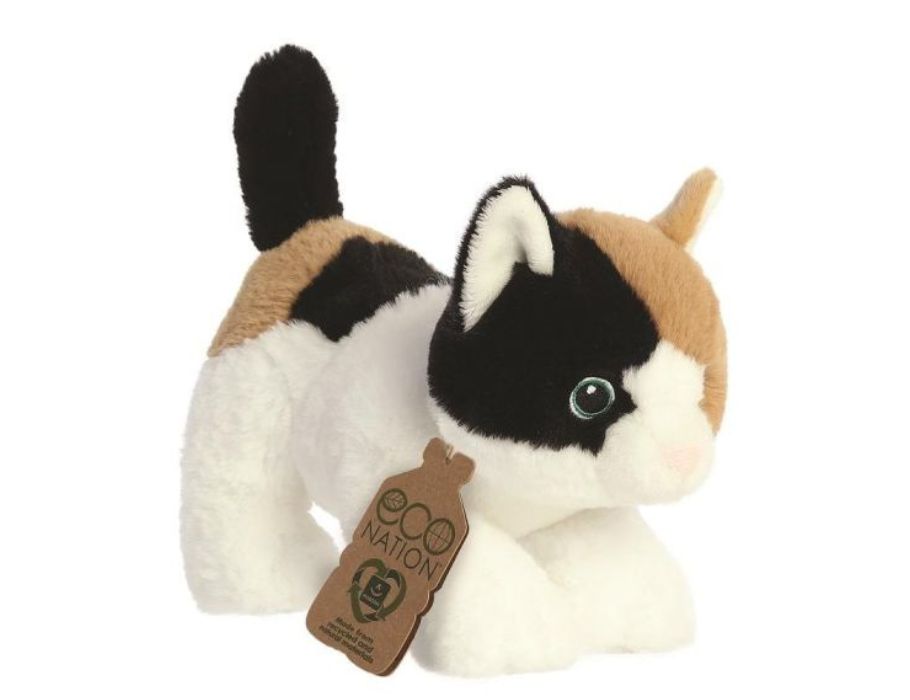 Eco nation pluchen knuffel - lapjeskat - 22 cm
