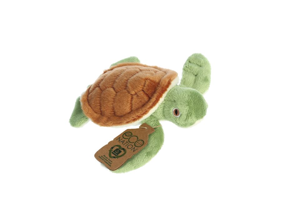Eco nation pluchen knuffel - mini - schildpad - 13 cm