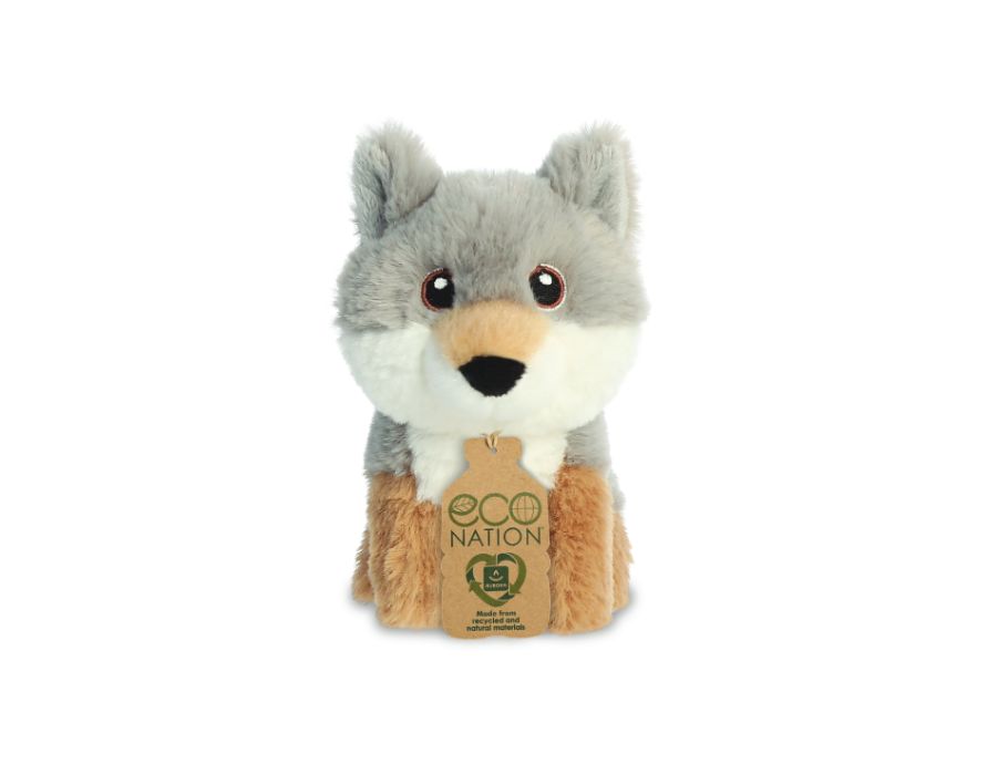 Eco nation pluchen knuffel - mini - wolf - 13 cm