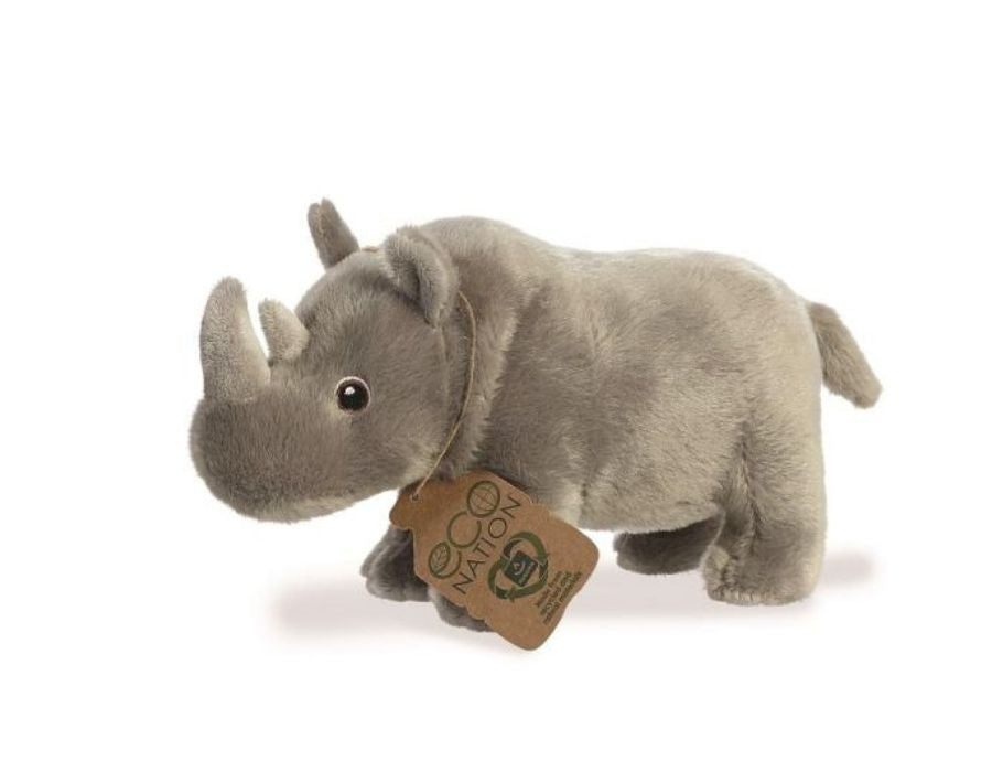 Eco nation pluchen knuffel - neushoorn - 24 cm