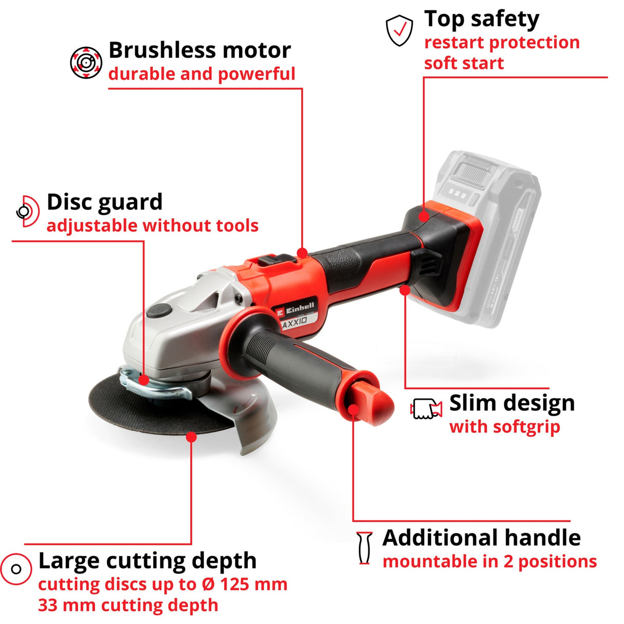 Einhell Accu Haakse slijper AXXIO