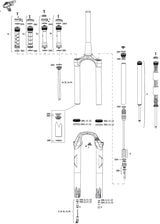 Rockshox verende voorvork recon silver rl 27,5 susp.fork rs recon sil.rl 100mm oneloc black