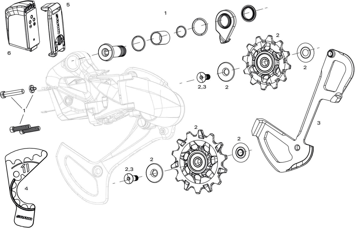 Sram achterderailleur xx1 eagle axs rear derail. xx1 eagle axs 12sp 52 t.