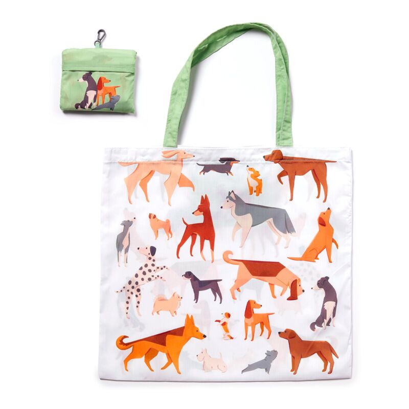 Rpet opvouwbare tas- bag barks hond