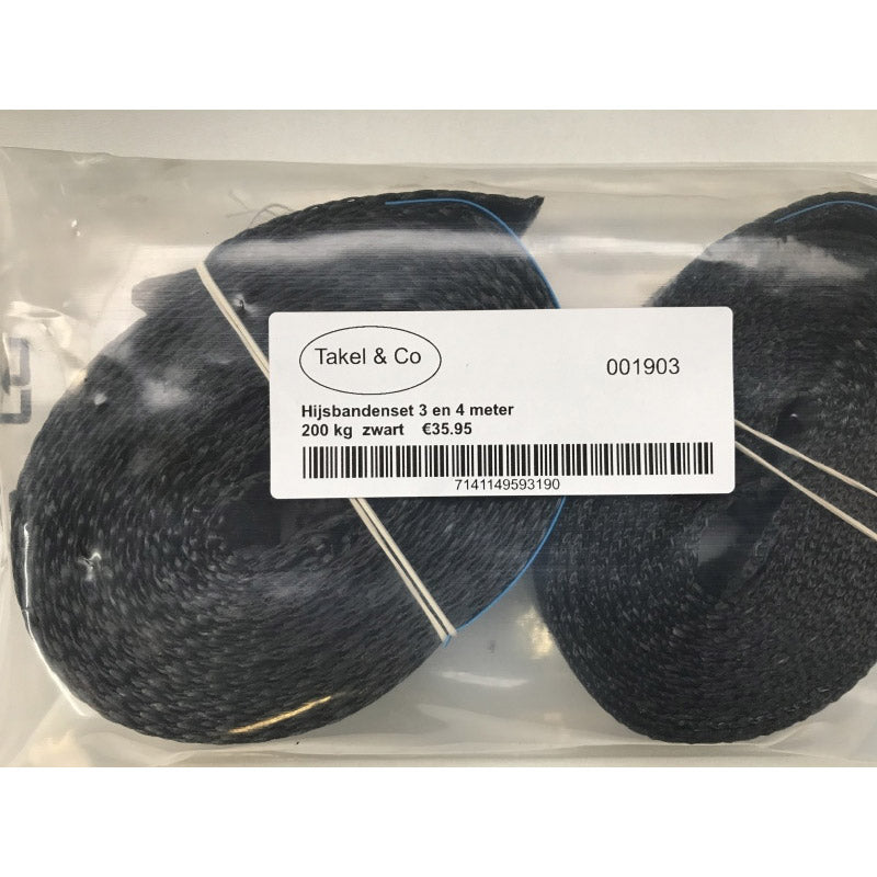 Takel co hijsbanden 3m en 4m (200kg) zwart