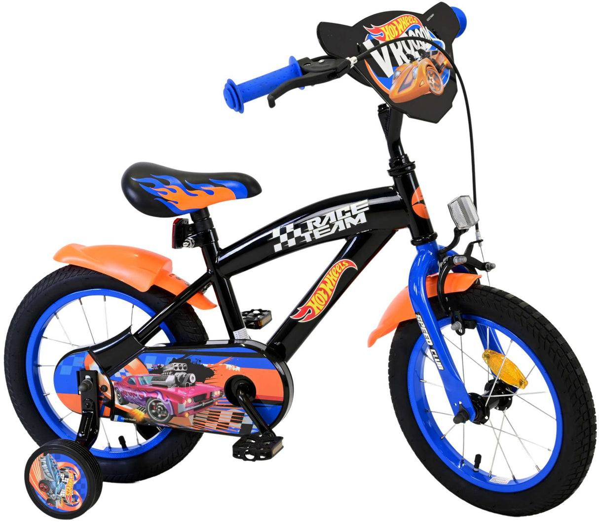 Hot wheels kinderfiets - jongens - 14 inch - zwart oranje blauw