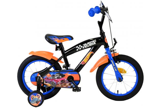 Hot wheels kinderfiets - jongens - 14 inch - zwart oranje blauw