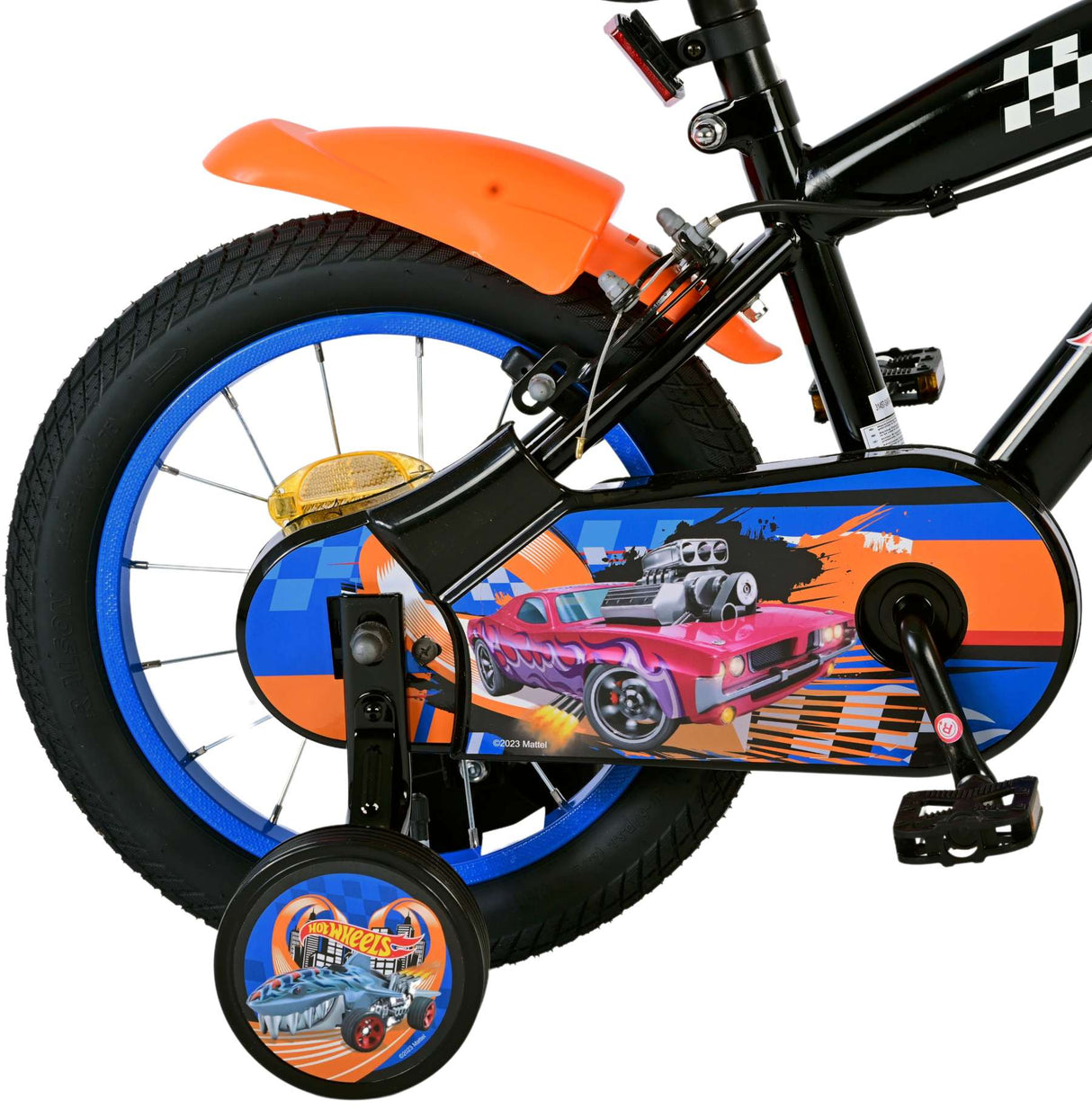 Hot wheels kinderfiets - jongens - 14 inch - zwart - twee handremmen