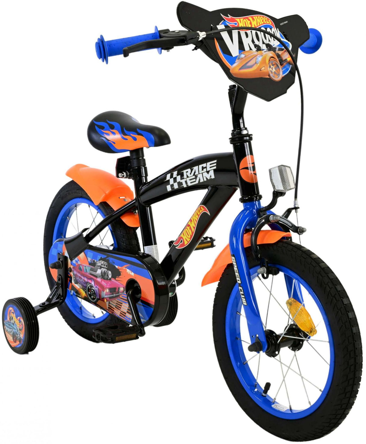 Hot wheels kinderfiets - jongens - 14 inch - zwart oranje blauw