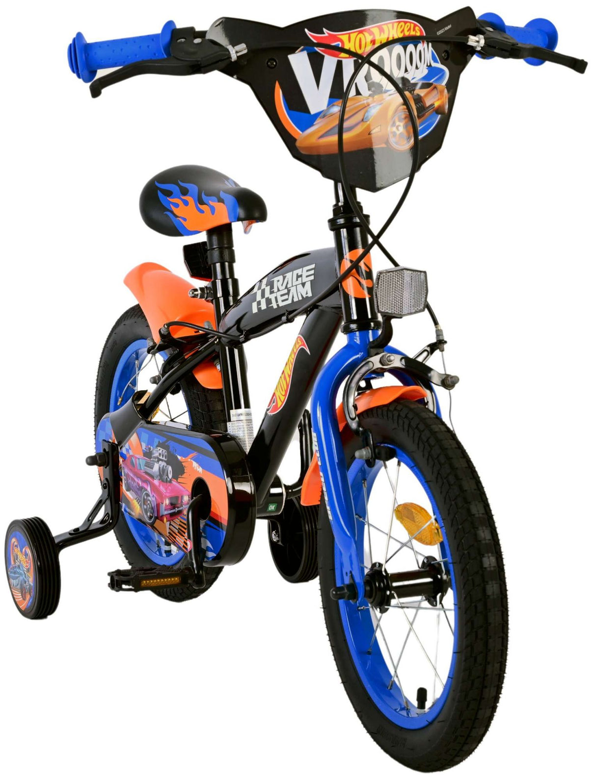 Hot wheels kinderfiets - jongens - 14 inch - zwart - twee handremmen