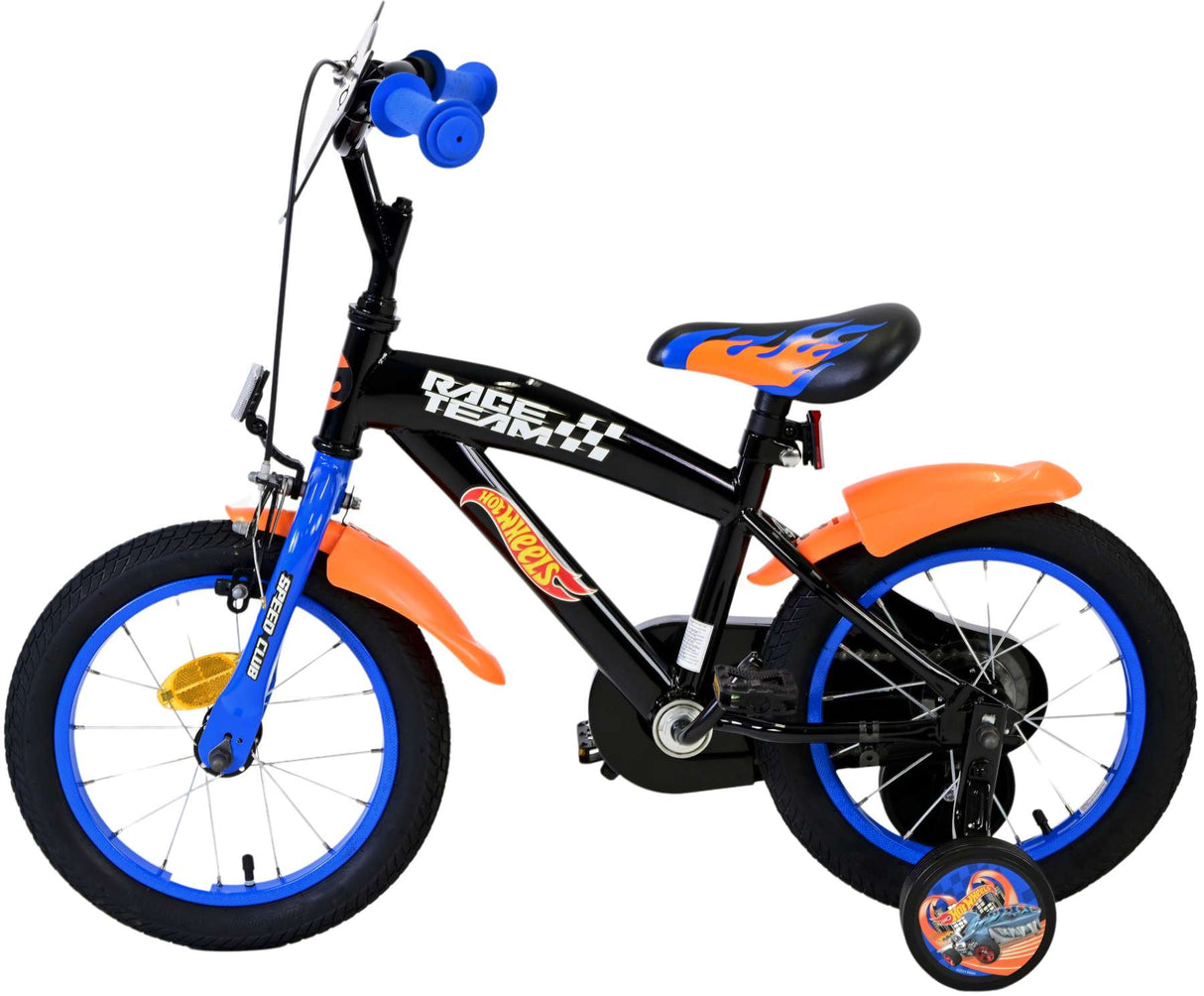 Hot wheels kinderfiets - jongens - 14 inch - zwart oranje blauw