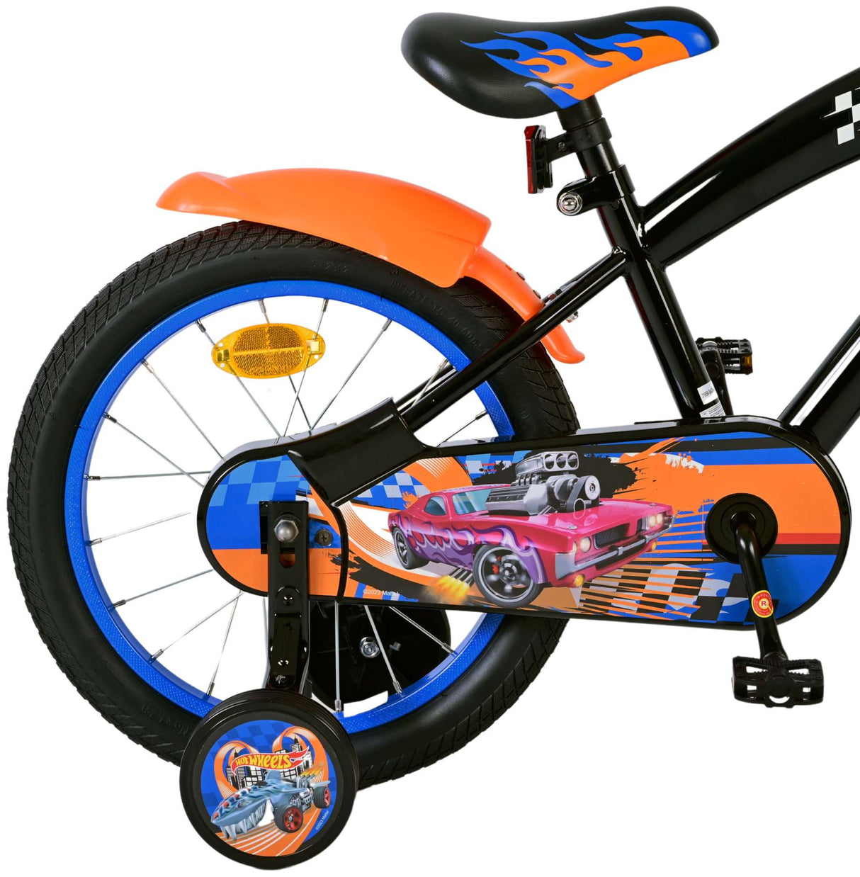 Hot wheels 16 inch fiets zwart oranje blauw 31656