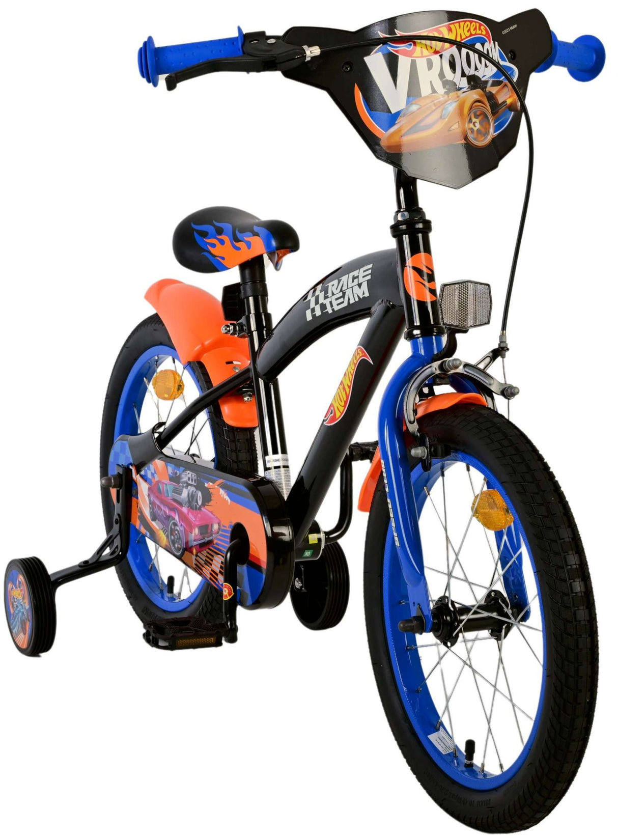 Hot wheels 16 inch fiets zwart oranje blauw 31656