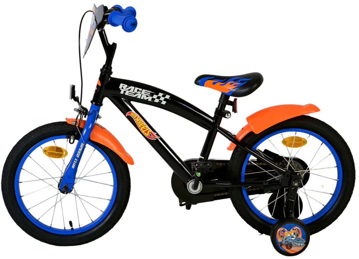 Hot wheels 16 inch fiets zwart oranje blauw 31656