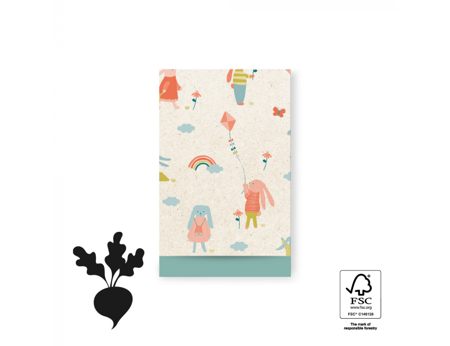 House of products cadeauzakjes - sweet bunny - misty green - 17x25cm - 200st