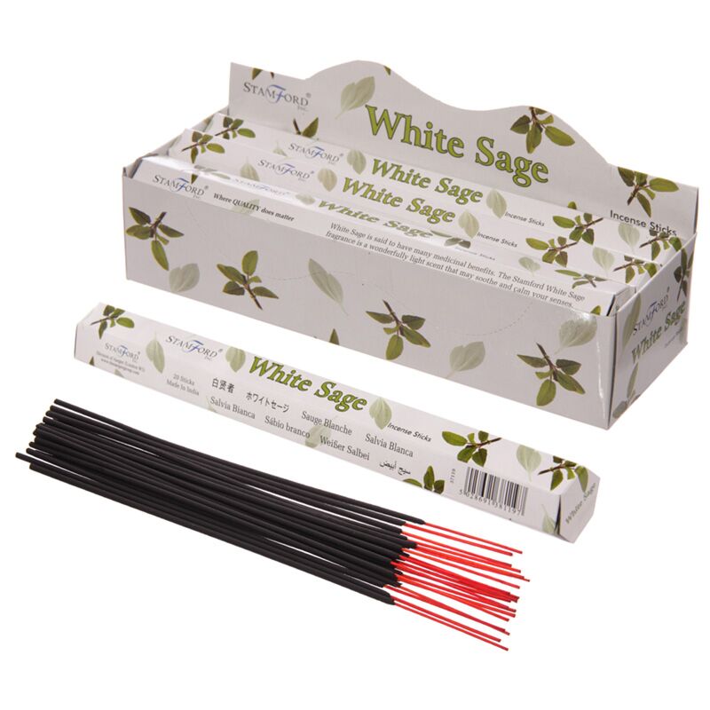 37119 witte salie - stamford premium hex wierook stokjes