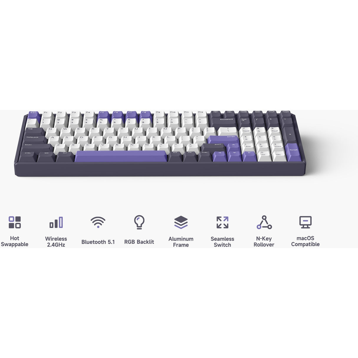 Iqunix f97 lavandin wireless mechanical keyboard