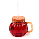 Pompoen mason jar glazen drinkbeker met rietje en dekel