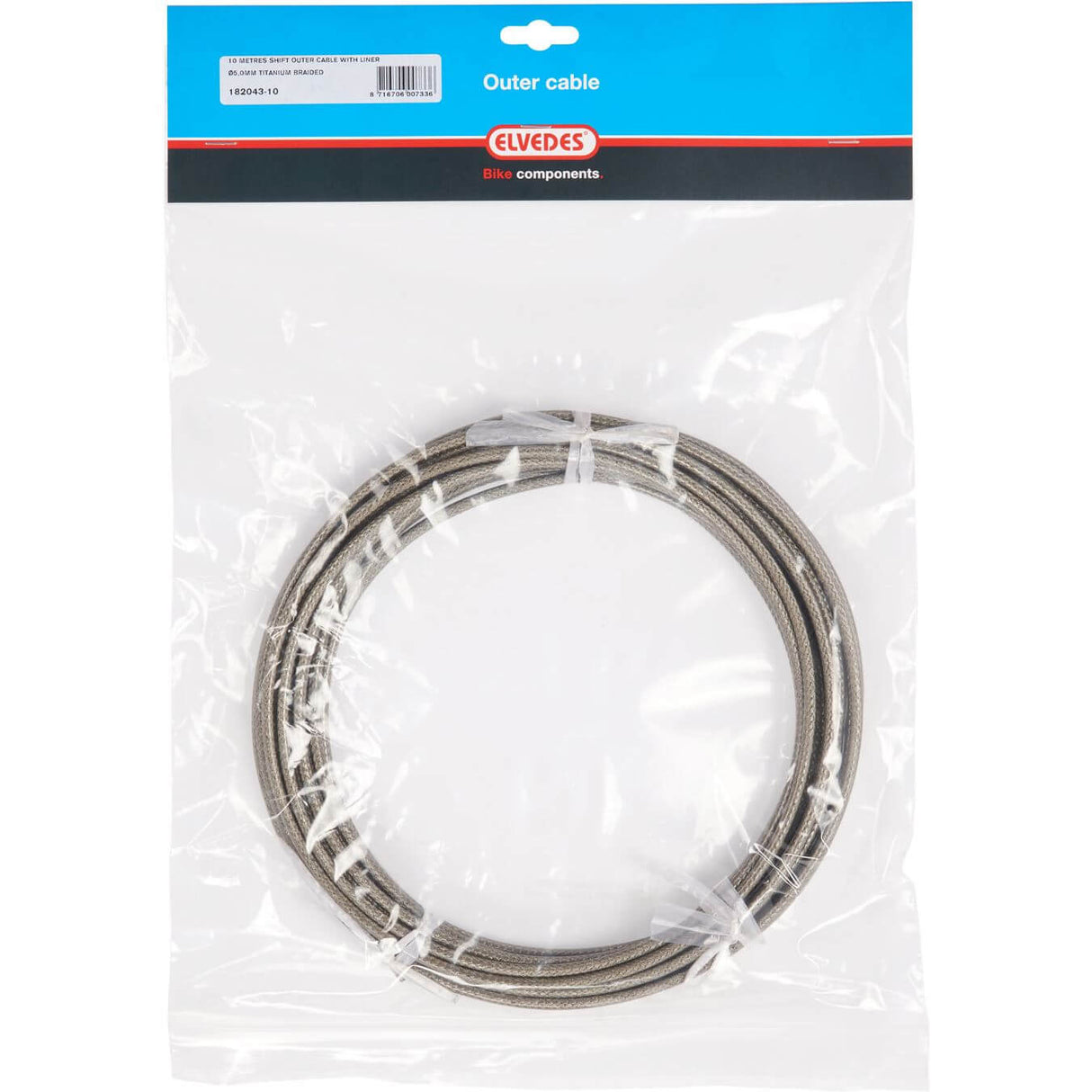 Elvedes rol schakel buitenkabel sis gevlochten titanium 10m
