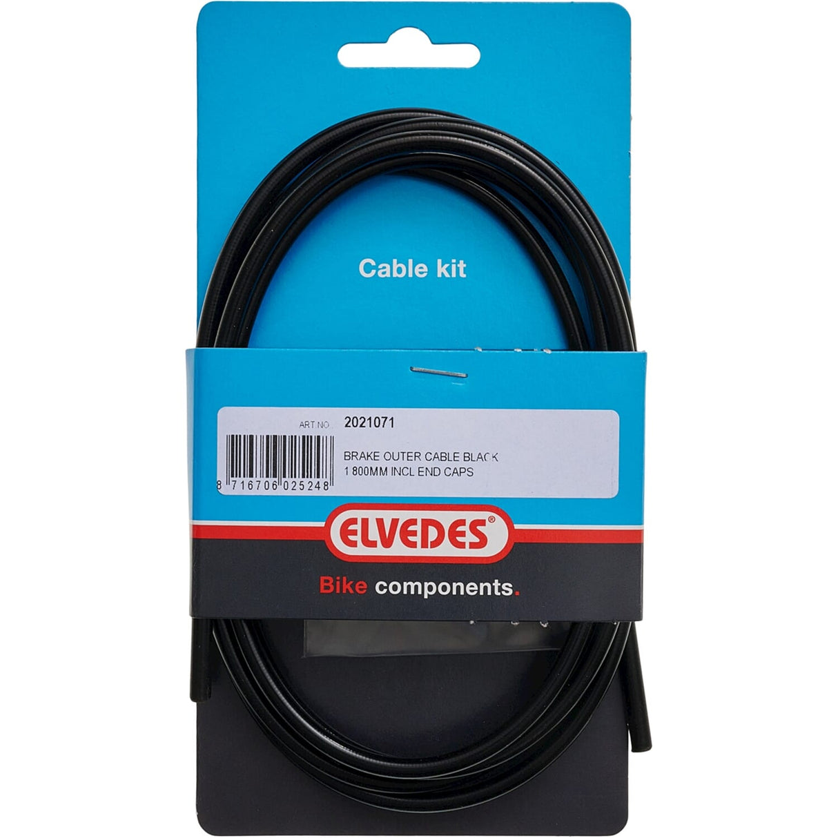 Elvedes rem buitenkabel 1,8m zwart +2 adereindhulzen 2021071