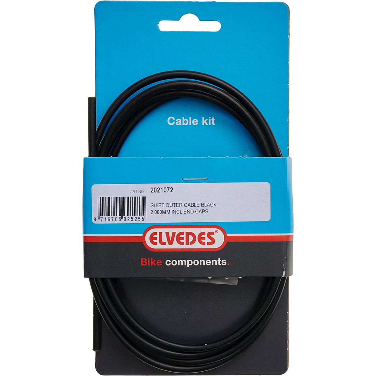 Elvedes schakel buitenk 5mm 2m zwart +2 adereindhulzen 2021072