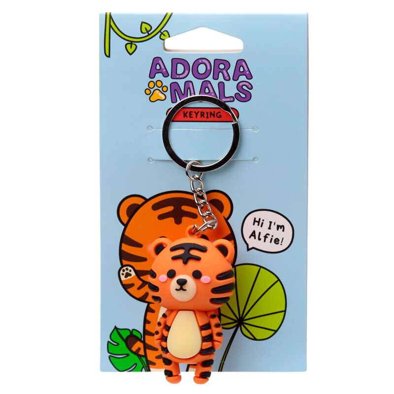 Alfie de tijger adoramals 3d pvc sleutelhanger