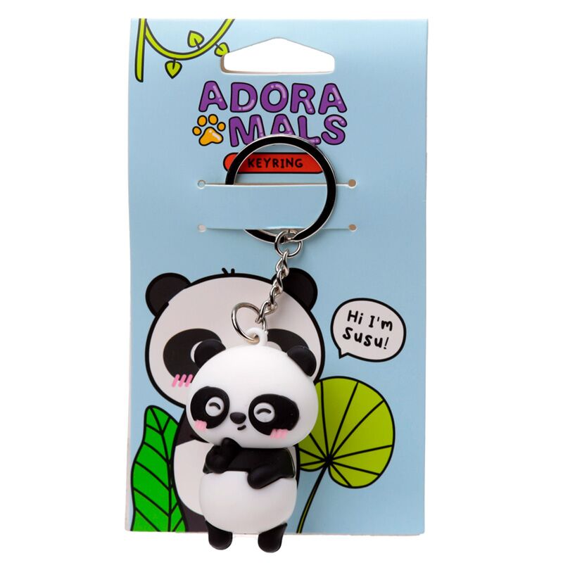 Susu de panda adoramals 3d pvc sleutelhanger