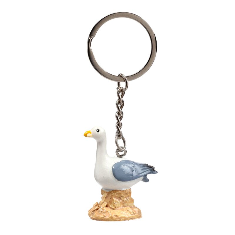 Seagull buoy zeemeeuw op rots sleutelhanger