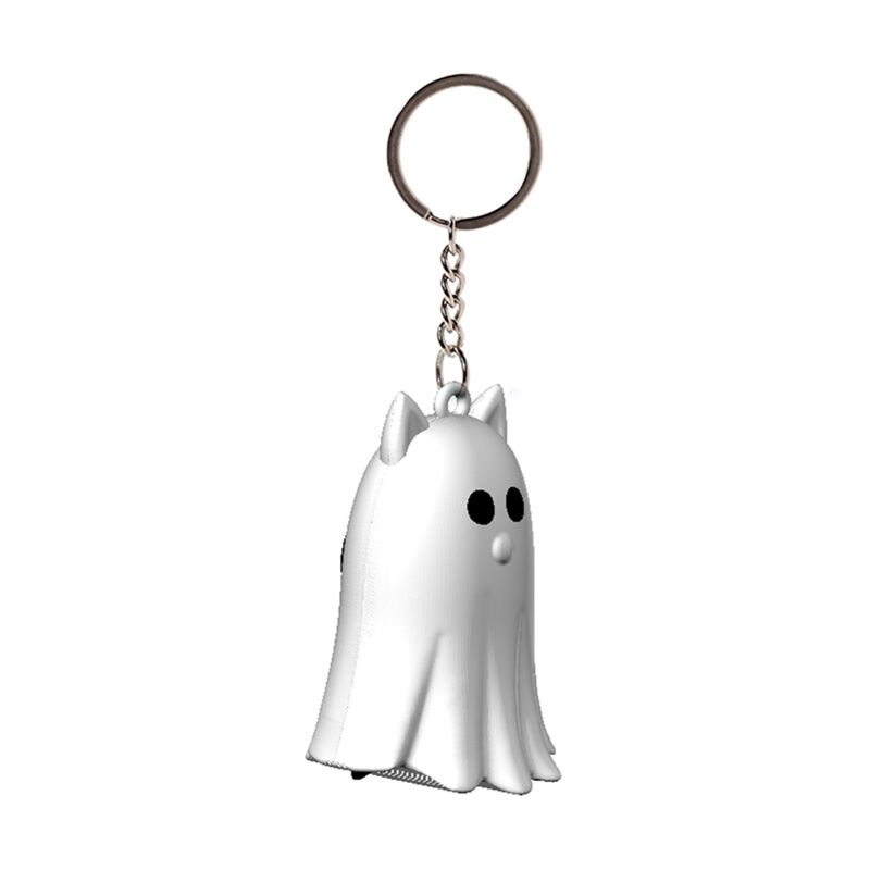 Spookachtige kat 3d pvc sleutelhanger