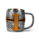 Decoratieve middeleeuwse ridder zilver- en goudkleur helm bierpul