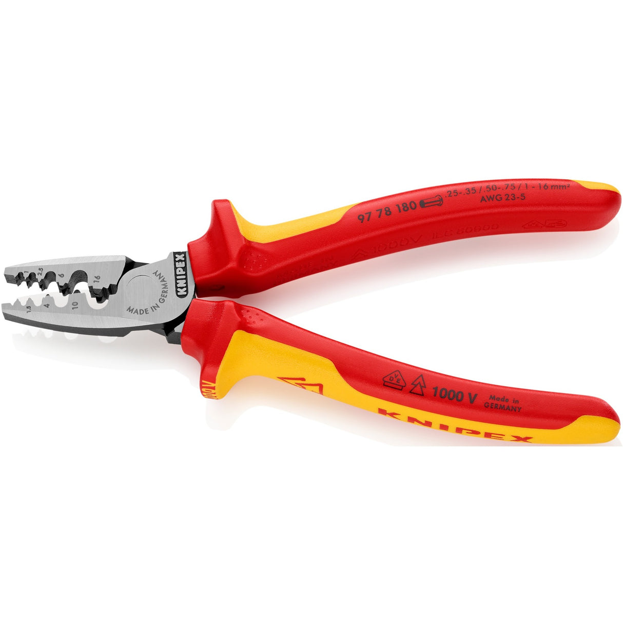 KNIPEX Krimptang voor adereindhulzen VDE 9778180