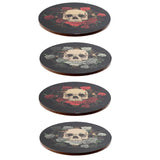 Schedel rozen set 4 onderzetters