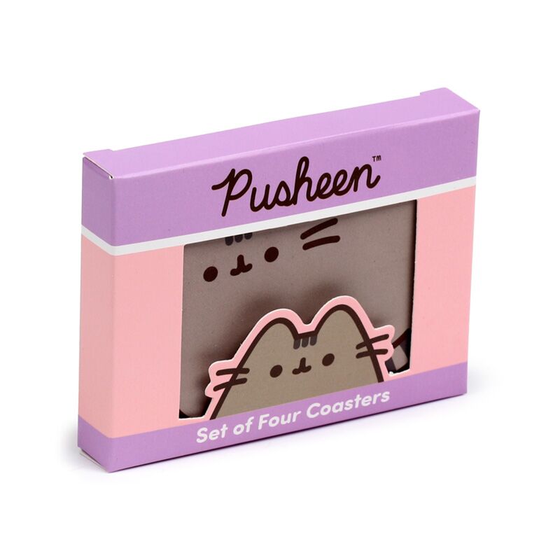 Pusheen de kat set 4 gevormde onderzetters