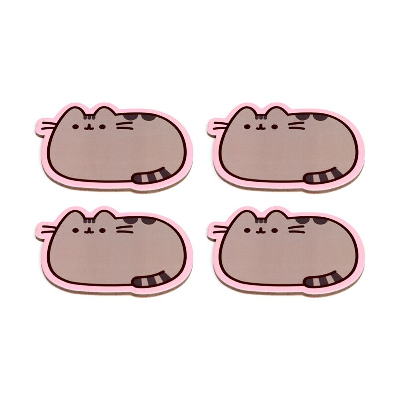 Pusheen de kat set 4 gevormde onderzetters