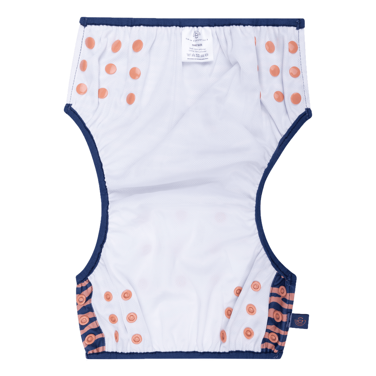 Vibrant stripes | blauw oranje wasbare zwemluier