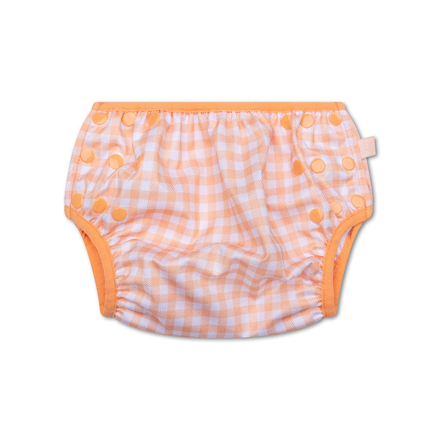 Sunset grid | oranje wit wasbare zwemluier