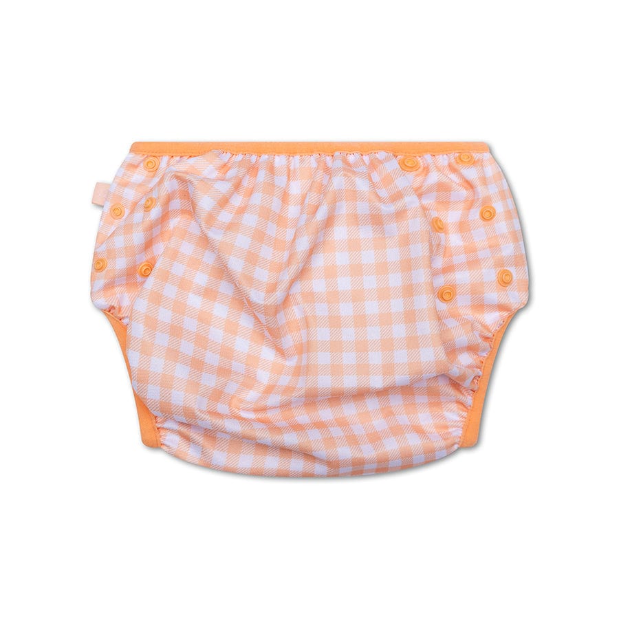 Sunset grid | oranje wit wasbare zwemluier