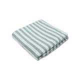 Resortstreep | groen witte katoenen handdoek 180 x 90 cm