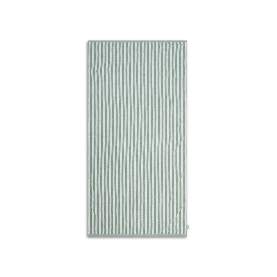 Resortstreep | groen witte katoenen handdoek 180 x 90 cm
