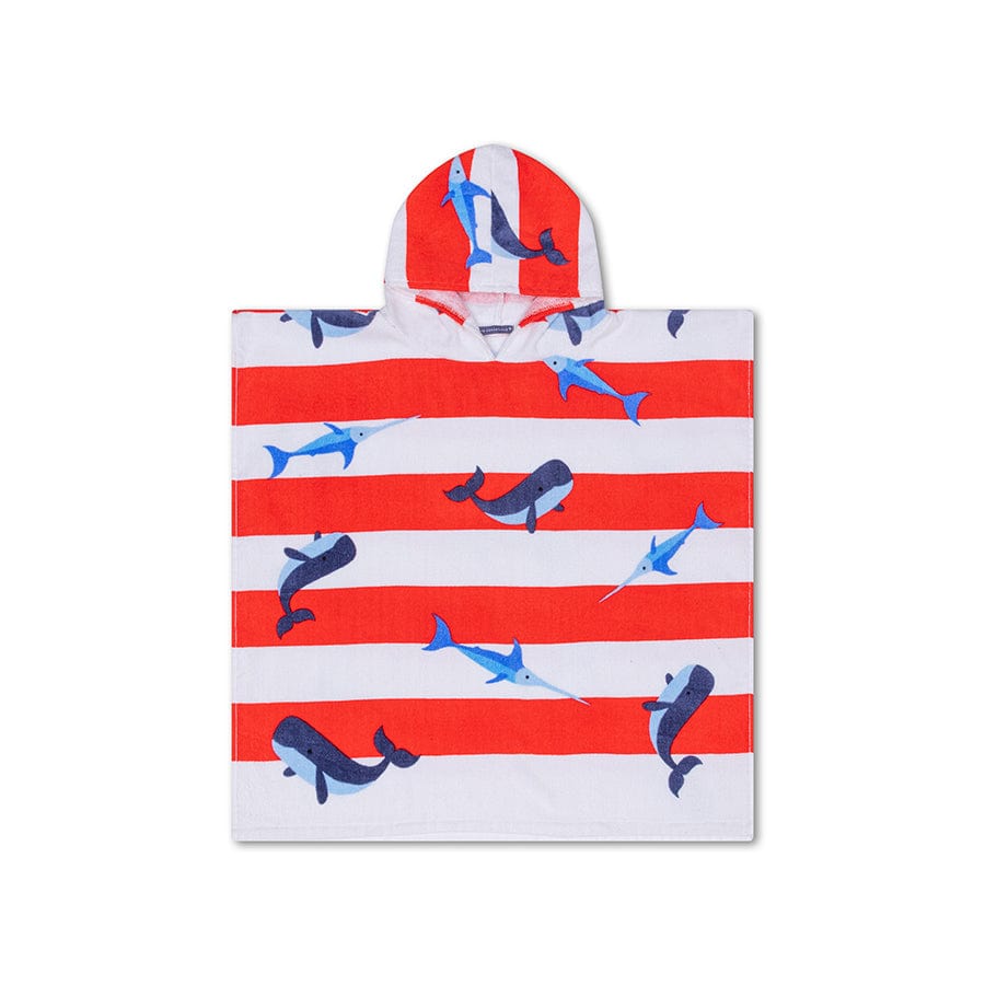 Ocean stripes | rood witte strandponcho 65 x 65 cm