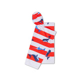Ocean stripes | rood witte strandponcho 65 x 65 cm