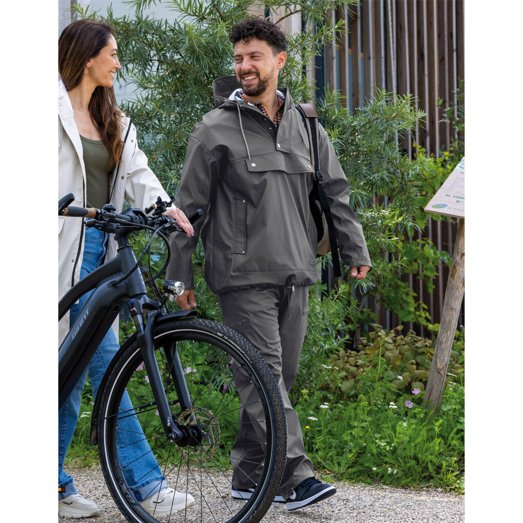 Mirage regenjas rainfall closed jacket - maat l - gemaakt van polyester soft touch - earl grey