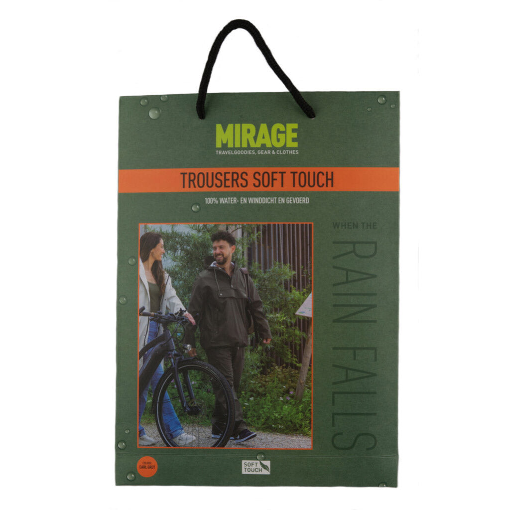 Mirage regenbroek soft touch maat l grijs