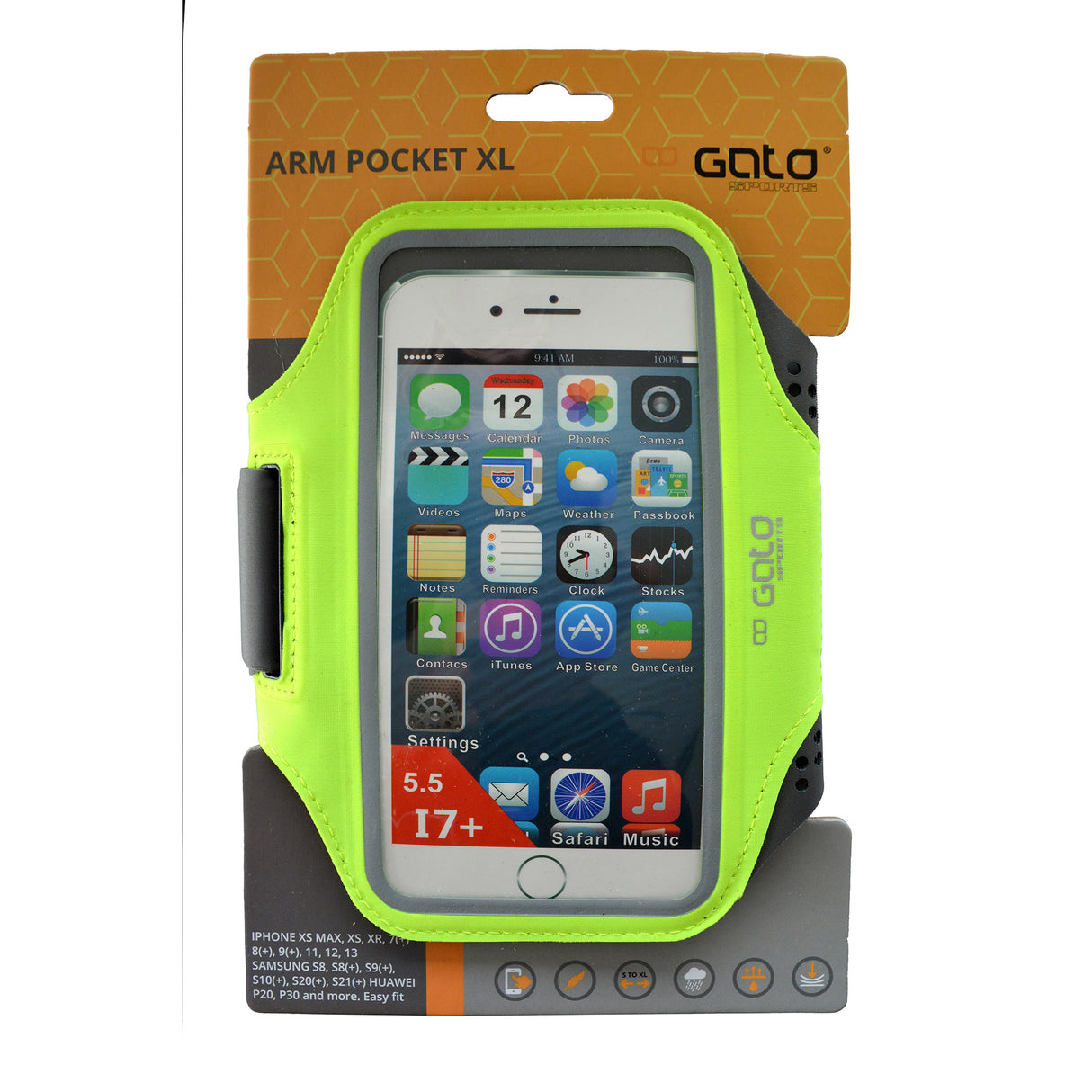 Outwet gato arm pocket xl neon yellow one size